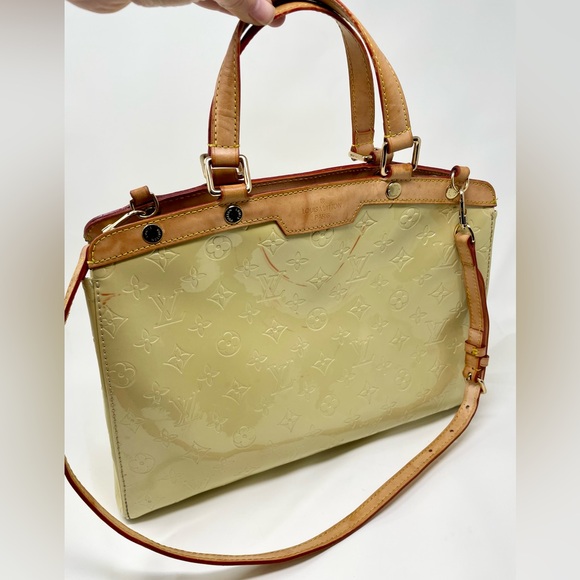 Louis Vuitton Brea Shoulder Bag MM Yellow Leather Monogram Vernis